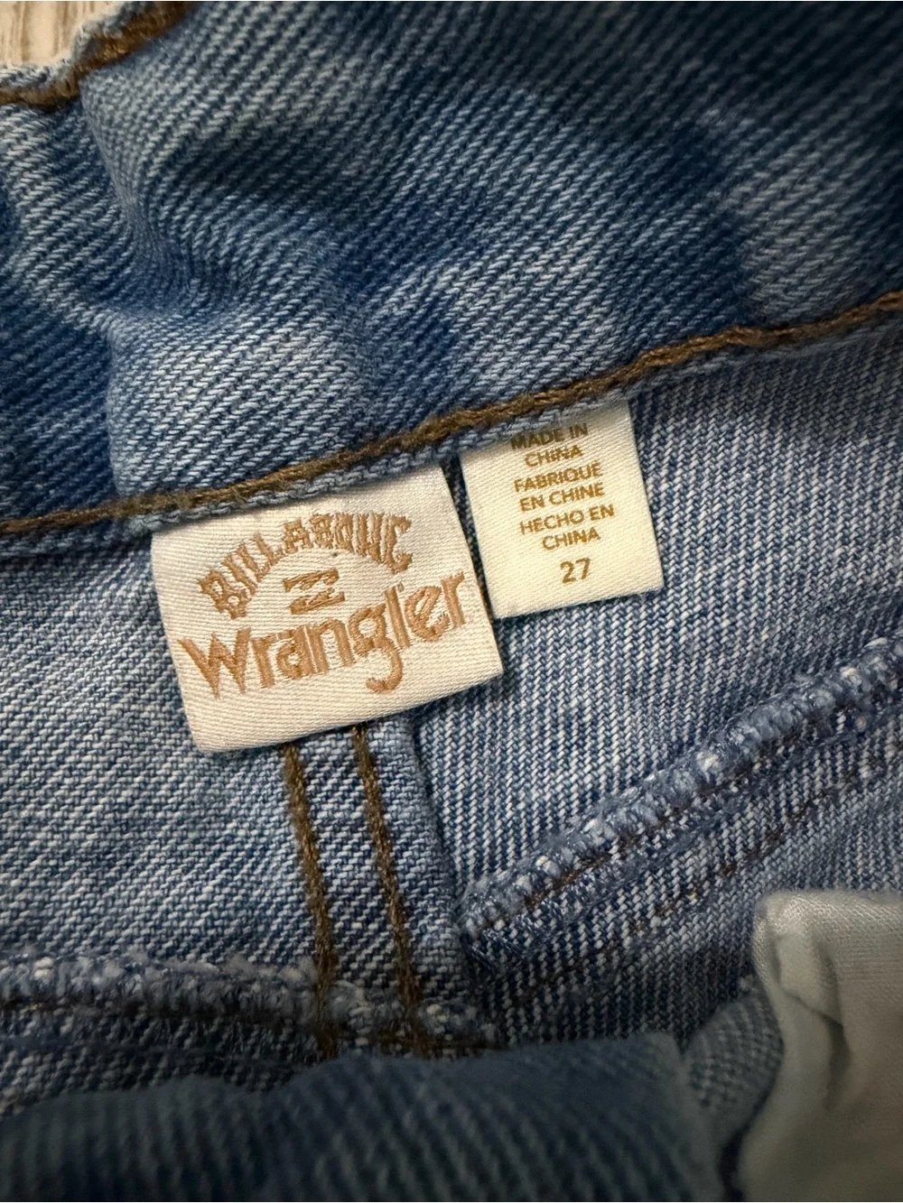 Billabong Wrangler Women's Blue Denim Patchwork Flared Jeans Pockets 27 - Picture 9 of 12